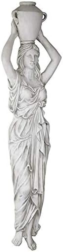 Design Toscano Dione the Divine Greek Water Woman Indoor/Outdoor Wall Frieze Sculpture, 61 inches tall, Cast Stone Resin, Antique Stone Finish