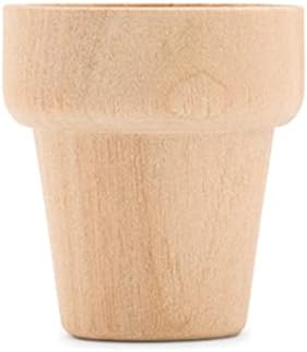 Woodpeckers Small Craft Flower Pot 1-5/16-inch x 1-3/4-inch, Pack of 24 Wood Flower Planter for Flower Craft & Planter