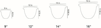 The HC Companies Sevilla Flower Planters - Outdoor & Indoor Planter - Round Self Watering Plant Pots for Herbs & More (12”, White, Pack of 1)