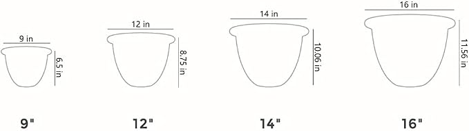 The HC Companies Sevilla Flower Planters - Outdoor & Indoor Planter - Round Self Watering Plant Pots for Herbs & More (9”, White, Pack of 1)
