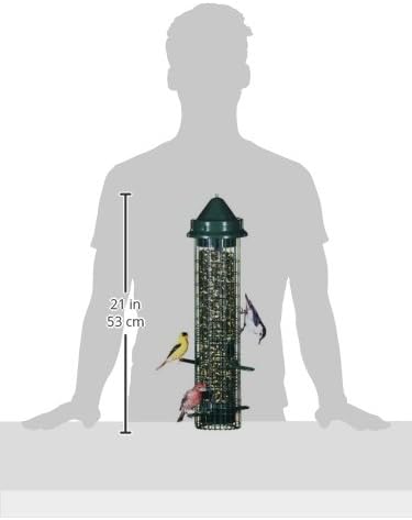 Squirrel Buster Classic Squirrel-proof Bird Feeder w/4 Feeding Ports, 2.4-pound Seed Capacity | Weight-Activated Shroud Blocks Squirrels, 4 Feeding Ports, 2.4 Lb Seed Capacity, 32 Height, Tool-Free Disassembly