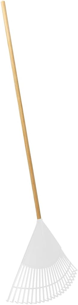 Leaf Rake – 22.5" Resin Head – 48" Hardwood Handle, White