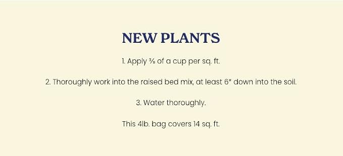 True Organic Raised Bed Food – Organic Fertilizer for Herbs, Flowers, Vegetables & Fruits – 4lb Bag Covers 30 Sq. Ft. (Pack of 6)