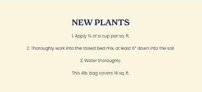 True Organic Raised Bed Food – Organic Fertilizer for Herbs, Flowers, Vegetables & Fruits – 4lb Bag Covers 30 Sq. Ft. (Pack of 6)