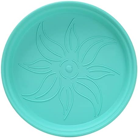 Mintra Garden Pots, 4 Pack Bulk Plastic Plant Pots with Drainage Tray, Round Indoor & Outdoor Decorative Planters with Drain Holes for Flowers, Herbs & Plants, 19cm Diameter – Teal, 7.5 in