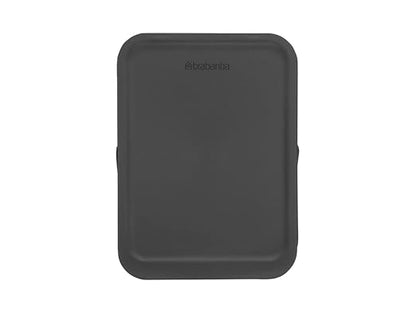 Brabantia Sort & Go Kitchen Recycling Bin | L / 10.6 Gal / 40L | Dark Gray | Removable Stay-Open Lid, Carry Handle | Trash Can for Bottles, Cans, Paper, Glass | Wall Bracket Sold Separately