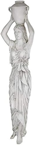Design Toscano Dione the Divine Greek Water Woman Indoor/Outdoor Wall Frieze Sculpture, 61 inches tall, Cast Stone Resin, Antique Stone Finish