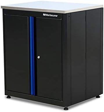 Montezuma Garage Tool Storage System - 8Piece Combo Workbench with Locking Cabinet & Stainless Steel Worktop - SC-ADG