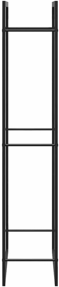 vidaXL Matt Black Steel Firewood Rack - Weather-, Large Log Stand for Fireplace or Log Burner, Ground-Elevated Design for Optimal Airflow
