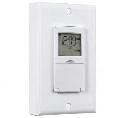 BN-LINK 7 Day Programmable in-Wall Timer Switch for Lights, Digital Light Switch Timer Indoor, Single Pole and 3 Way (Compatible with SPDT) Both Use, Neutral Wire Required, No Backlight, ETL Listed