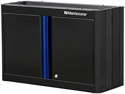 Montezuma Garage Tool Storage System - 9Piece Combo Workbench with Locking Cabinet & Stainless Steel Worktop - SC-Ddd
