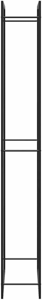 vidaXL Firewood Rack, Fire Log Stand Stacker Holder for Fireplace, Outdoor Indoor Metal Wood Pile Storage Organizer, Matt Black Steel