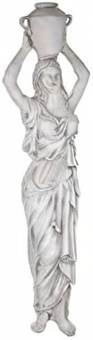 Design Toscano Dione the Divine Greek Water Woman Indoor/Outdoor Wall Frieze Sculpture, 61 inches tall, Cast Stone Resin, Antique Stone Finish