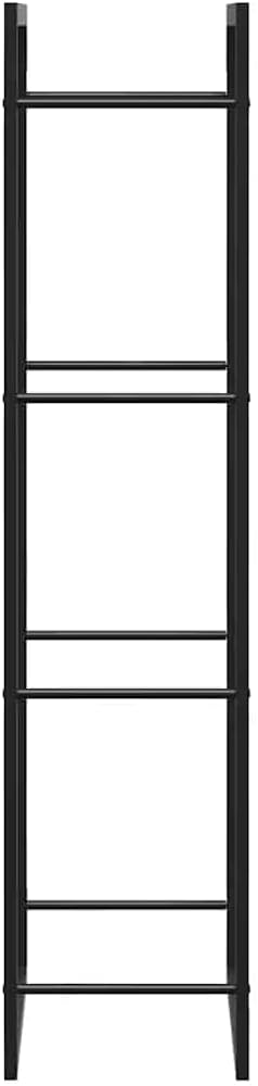 vidaXL sturdy Steel Firewood Rack, large-capacity Matt Black Log Holder, weather- Fireplace Wood Storage, 19.7"x11"x52", Indoor/Outdoor Log stand