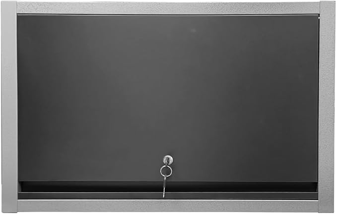 JZD Metal Wall Cabinet with Removable Shelf, Lockable Hanging Cabinet with Up Flip Door, for Kitchen Warehouse Utility Room Garage