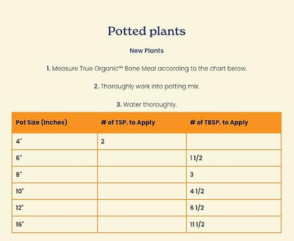 True Organic Bone Meal – Organic Fertilizer for Growth, Flowering, and Fruit Production – 3lb Bag Covers 61 Sq. Ft. (Pack of 6)