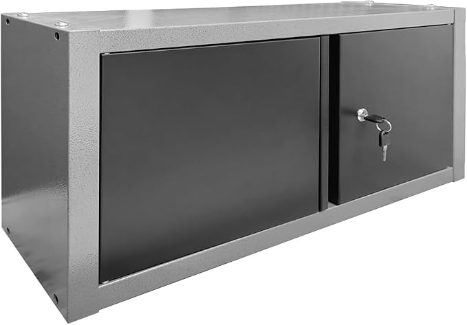 JZD Metal Wall Cabinet with Two Lockable Doors, Steel Wall Chest for Kitchen Warehouse Home Office Garage