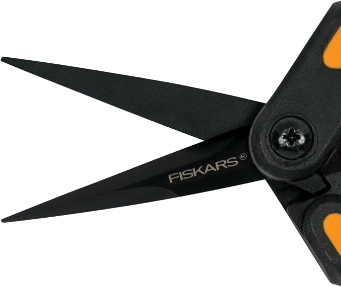 Fiskars Micro-Tip Pruning Snips Garden Shears - Plant Cutting Scissors with Sharp Precision-Ground Non-Stick Blade - 2-Count & Garden 310020-1001 Garden Herb Snip, 5'', Black