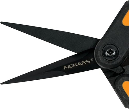Fiskars Micro-Tip Pruning Snips Garden Shears - Plant Cutting Scissors with Sharp Precision-Ground Non-Stick Blade - 2-Count & Garden 310020-1001 Garden Herb Snip, 5'', Black