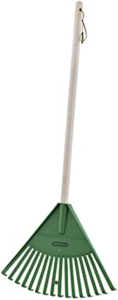 Superio Kids Rake with Hardwood Handle, Gardening and Lawn Care Tools for Kids, Sweep Leaves and Tidying Up The Garden, Plastic Tines and Heavy Duty Wooden Handle 34" (Pack of 2)