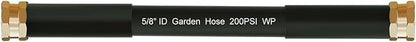 Beitopamz Short Garden Hose 1 ft x 5/8" Female to Female, Heavy Duty Small Water Hose Extender Connector, Leak-Free Connections Hybrid Rubber Leader Hose with 3/4" Double GHT Fittings, Black