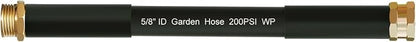Beitopamz Short Garden Hose 1 ft x 5/8 in Male to Female Heavy Duty Small Water Hose Extender Connector, Lightweight Rubber Hybrid Leader Hose, Leak-Free Connections, 3/4'' Brass Fittings, Black