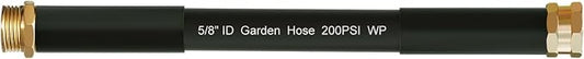 Beitopamz Short Garden Hose 1 ft x 5/8 in Male to Female Heavy Duty Small Water Hose Extender Connector, Lightweight Rubber Hybrid Leader Hose, Leak-Free Connections, 3/4'' Brass Fittings, Black