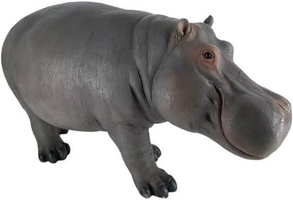 27.56" Large Weather Resistant Hippopotamus Garden Statue, Realistic Resin Hippo Wildlife Sculpture, Outdoor Decor for Lawn Yard Patio Pond Landscaping