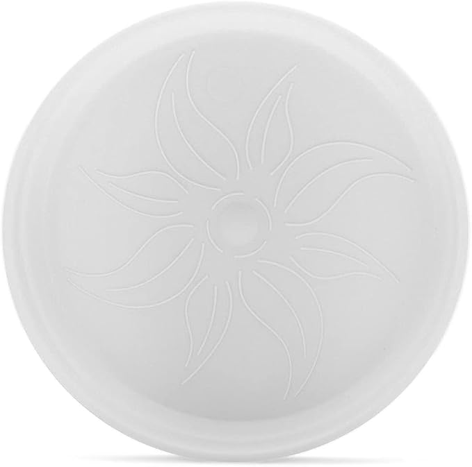 Mintra Garden Pots, 4 Pack Bulk Plastic Plant Pots with Drainage Tray, Round Indoor & Outdoor Decorative Planters with Drain Holes for Flowers, Herbs & Plants, 13cm Diameter – White, 5 in