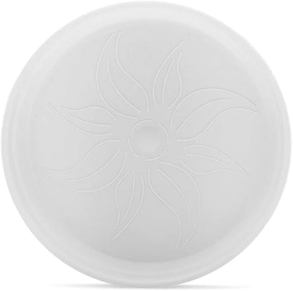 Mintra Garden Pots, 4 Pack Bulk Plastic Plant Pots with Drainage Tray, Round Indoor & Outdoor Decorative Planters with Drain Holes for Flowers, Herbs & Plants, 13cm Diameter – White, 5 in