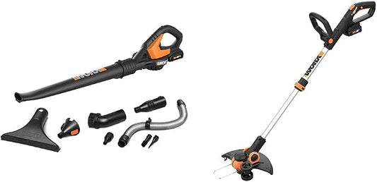 WORX WG545.1 20V Power Share AIR Cordless Leaf Blower & Sweeper & String Trimmer Cordless 3.0 20V PowerShare 12" Edger & Weed Trimmer (2 Batteries & Charger Included) WG163