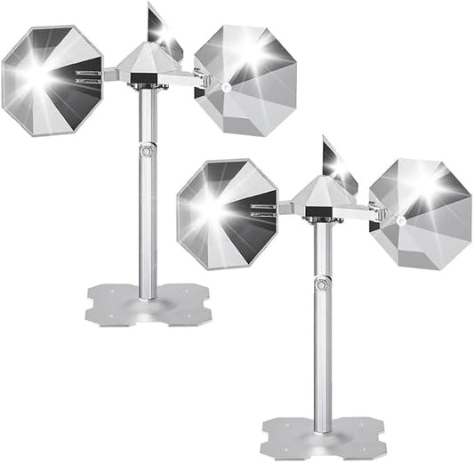 Bird Scare Reflective Device,Silver, Wind Powered Spinning, Bird Reflectors, Keep Pigeon Woodpeckers and Seagull Away for Garden Patio Yard (Silver, 4Pcs)