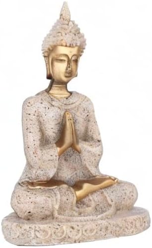 AUNMAS Buddha Statue 3Inch Small Meditation Sitting Carving Figurine Craft Statue for Home Office Desktop Decor Yoga Room Zen Garden Decoration Ornament
