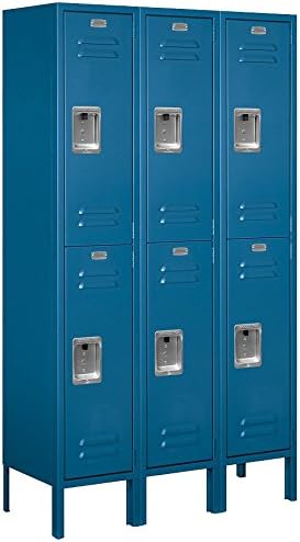 Salsbury Industries 62352BL-U Double Tier 36-Inch Wide 5-Feet High 12-Inch Deep Unassembled Standard Metal Locker, Blue