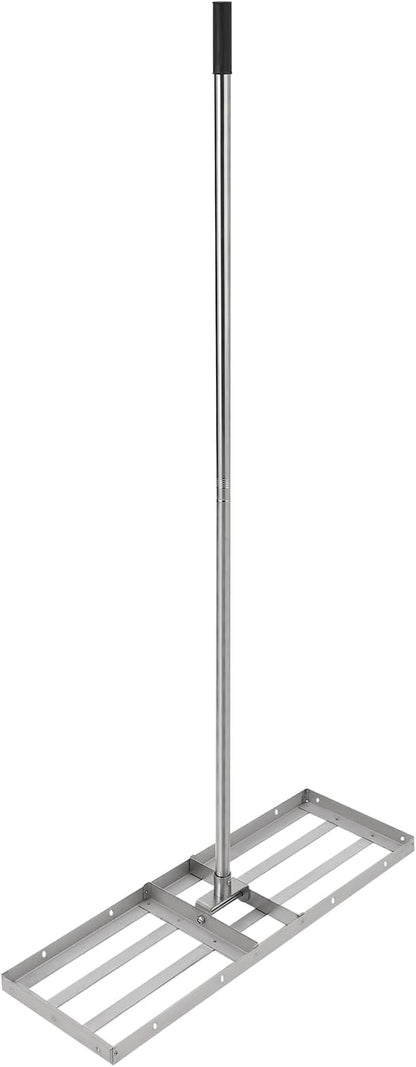 Lawn Leveling Rake, Heavy-Duty Lawn Leveler Tool, Stainless Steel/36"×10" Ground Plate/6FT Extra Long Handle/180° Flexible Rotation, Landscape Rake for Backyard, Garden, Farm, Golf Course, Pasture