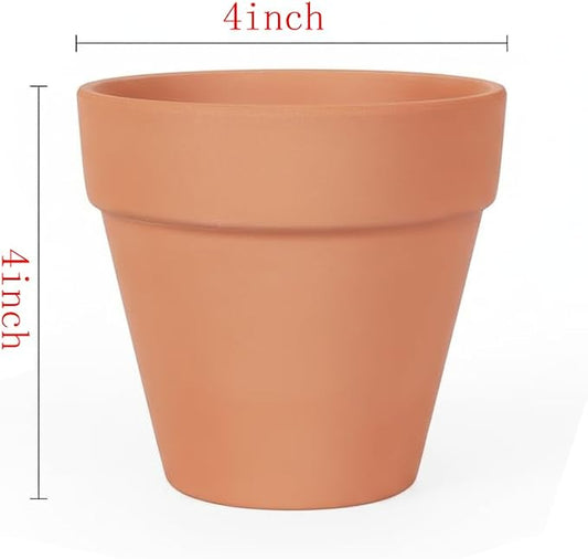 YESIACE 24 Pack 4 Inches Terracotta Plant Pots, Terra Cotta Planter with Drainage Holes, Perfect for Planting, Painting, Weddings and Parties (4inch/Original Color)