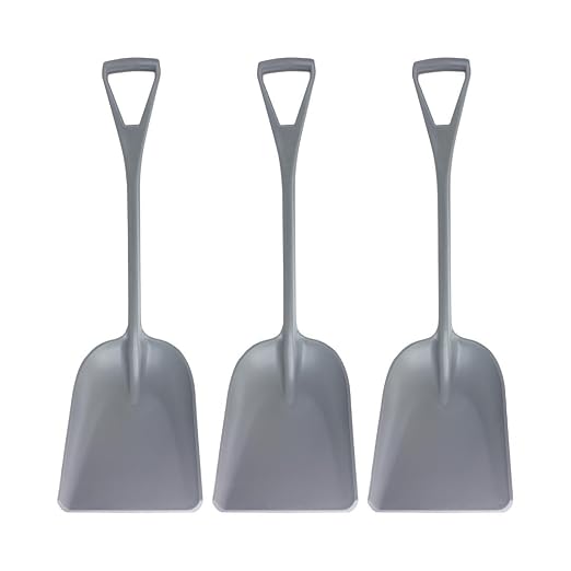 SPARTA 41076EC23 Plastic Sanitary Shovel, Food Safe Plastic Shovel For Commerical Kitchens, 11 Inches, Gray, (Pack of 3)