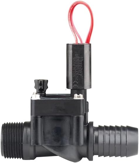 Hunter PGV Sprinkler Valve, 1 in. Male Thread x Barb, No Flow Control | 1 in. irrigation valve with male-thread inlet, barb outlet, manual bleed, 24VAC solenoid, and double-beaded diaphragm
