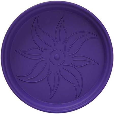 Mintra Garden Pots, 4 Pack Bulk Plastic Plant Pots with Drainage Tray, Round Indoor & Outdoor Decorative Planters with Drain Holes for Flowers, Herbs & Plants, 13cm Diameter – Purple, 5 in