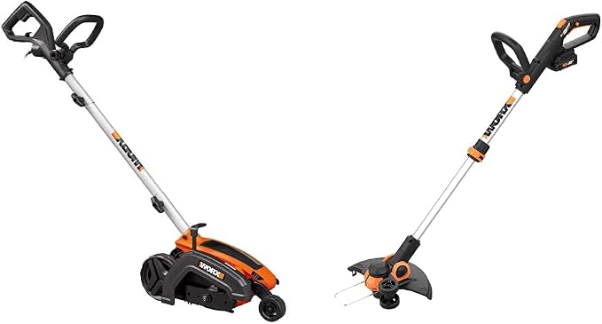 Worx Edger & Trimmer Lawn Tool Bundle - Electric Edger (12 Amp, 7.5") + Cordless String Trimmer/Edger (20V, 12")
