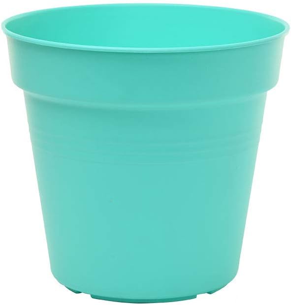 Mintra Garden Pots, 4 Pack Bulk Plastic Plant Pots with Drainage Tray, Round Indoor & Outdoor Decorative Planters with Drain Holes for Flowers, Herbs & Plants, 17cm Diameter – Teal, 6.6 in