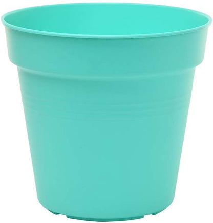 Mintra Garden Pots, 4 Pack Bulk Plastic Plant Pots with Drainage Tray, Round Indoor & Outdoor Decorative Planters with Drain Holes for Flowers, Herbs & Plants, 17cm Diameter – Teal, 6.6 in
