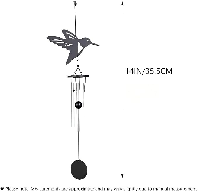 Humming Bird Wind Chime - Garden Wind Chime for Home, Outdoor Waterproof Windchime with Melodic Tones for Patio, Yard Decor, and as a Unique Housewarming Gift