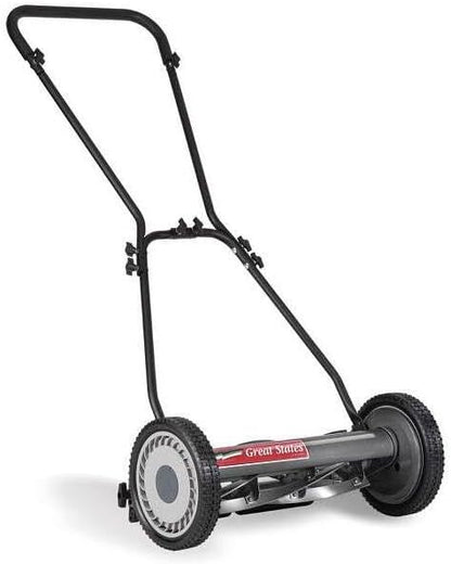 Great States 815-18 18-Inch 5-Blade Push Reel Lawn Mower, Grey