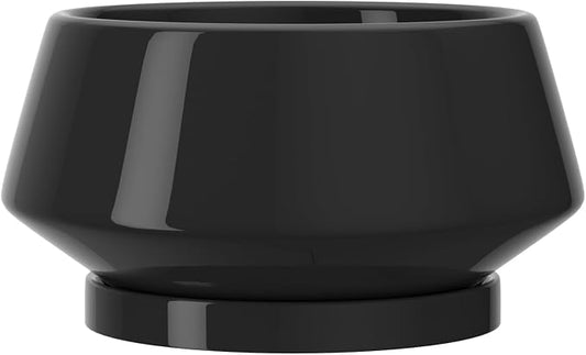 8.3 Inch Black Ceramic Planter with Drainage Hole and Saucer | Ideal for Indoor and Outdoor Plants, Modern Home Decor, Round, Gloss Black
