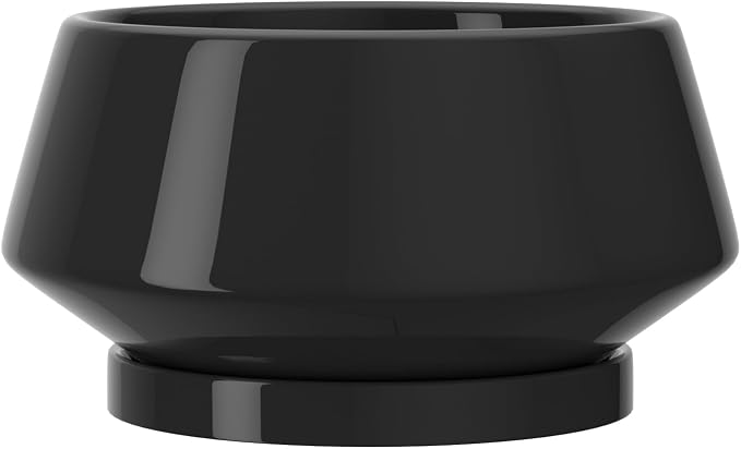 10 Inch Black Ceramic Planter with Drainage Hole and Saucer | Ideal for Indoor and Outdoor Plants, Modern Home Decor, Round, Gloss Black
