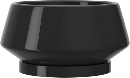 10 Inch Black Ceramic Planter with Drainage Hole and Saucer | Ideal for Indoor and Outdoor Plants, Modern Home Decor, Round, Gloss Black