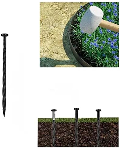 100PCS Spiral Landscape Anchoring Spikes, 8 Inch Landscape Spikes, Nylon Landscape Anchoring Spike for Garden Lawn Yard, Paver,Weed Barrier, Artificial Turf (8in - 100 Count)