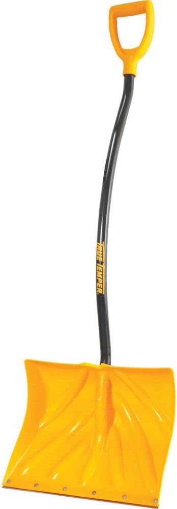 True Temper 1603400 Poly Snow Shovel/Pusher with Ergonomic D-Grip Steel Handle 18 Inch