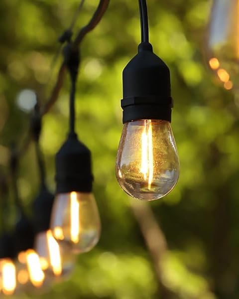 BRIMAX 2W 25FT Outdoor String Light,Commercial Grade with 8+1 S14 LED Bulbs | Patio Lights Shatterproof Waterproof,2700K Warm White E26 Dimmable for Balcony Gazebo Porch Fence Garden Camping